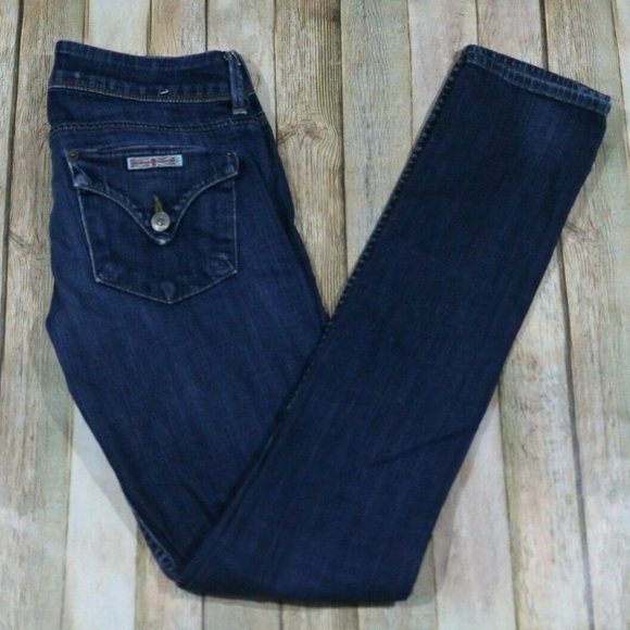 Hudson Jeans Denim - Hudson Collin Flap Skinny Jeans Whiskered Dark